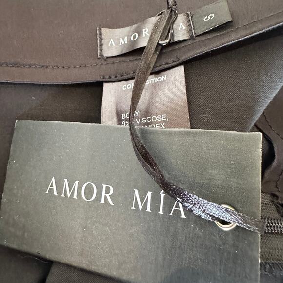 Amor Mia Black Micro Mini Skirt SMALL Pearl Fringe Cocktail Revolve $130 NEW - Picture 6 of 6